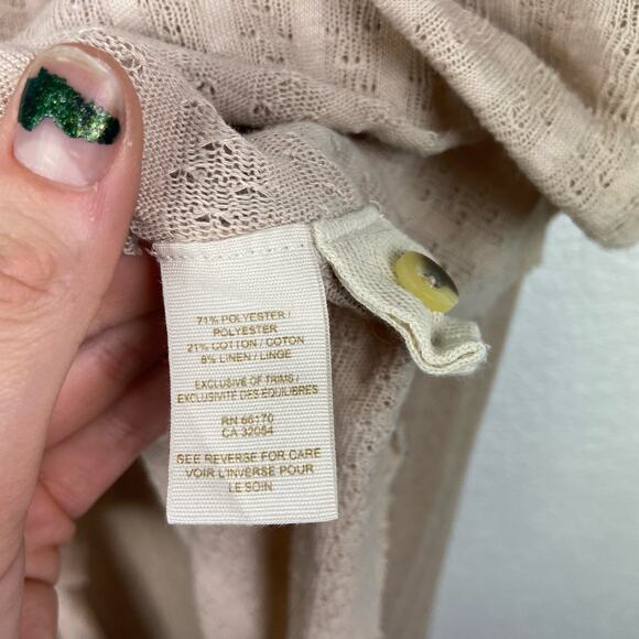 FP Beach Beige Button Up High-Low Ribbed Tank Top - Picture 5 of 6